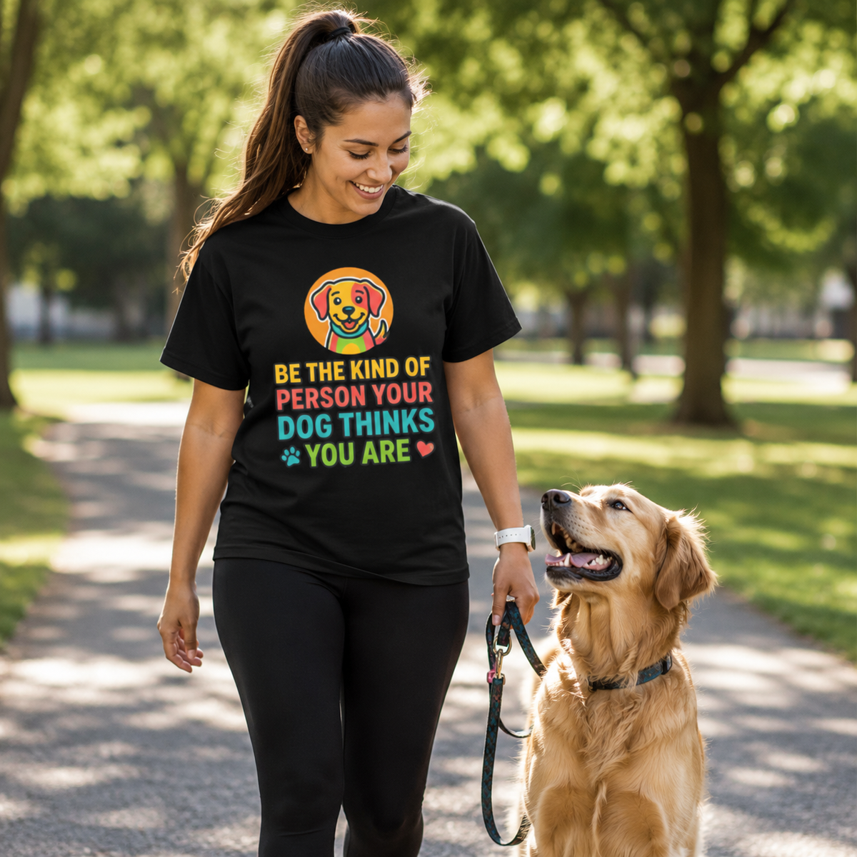 Be The Kind Of Person Your Dog Thinks You Are T-Shirt | Dog Mom Dad Graphic Tee