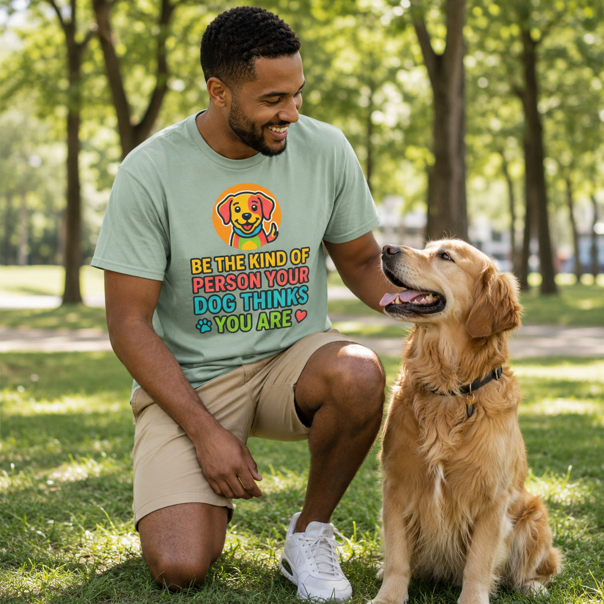 Be The Kind Of Person Your Dog Thinks You Are T-Shirt | Dog Mom Dad Graphic Tee