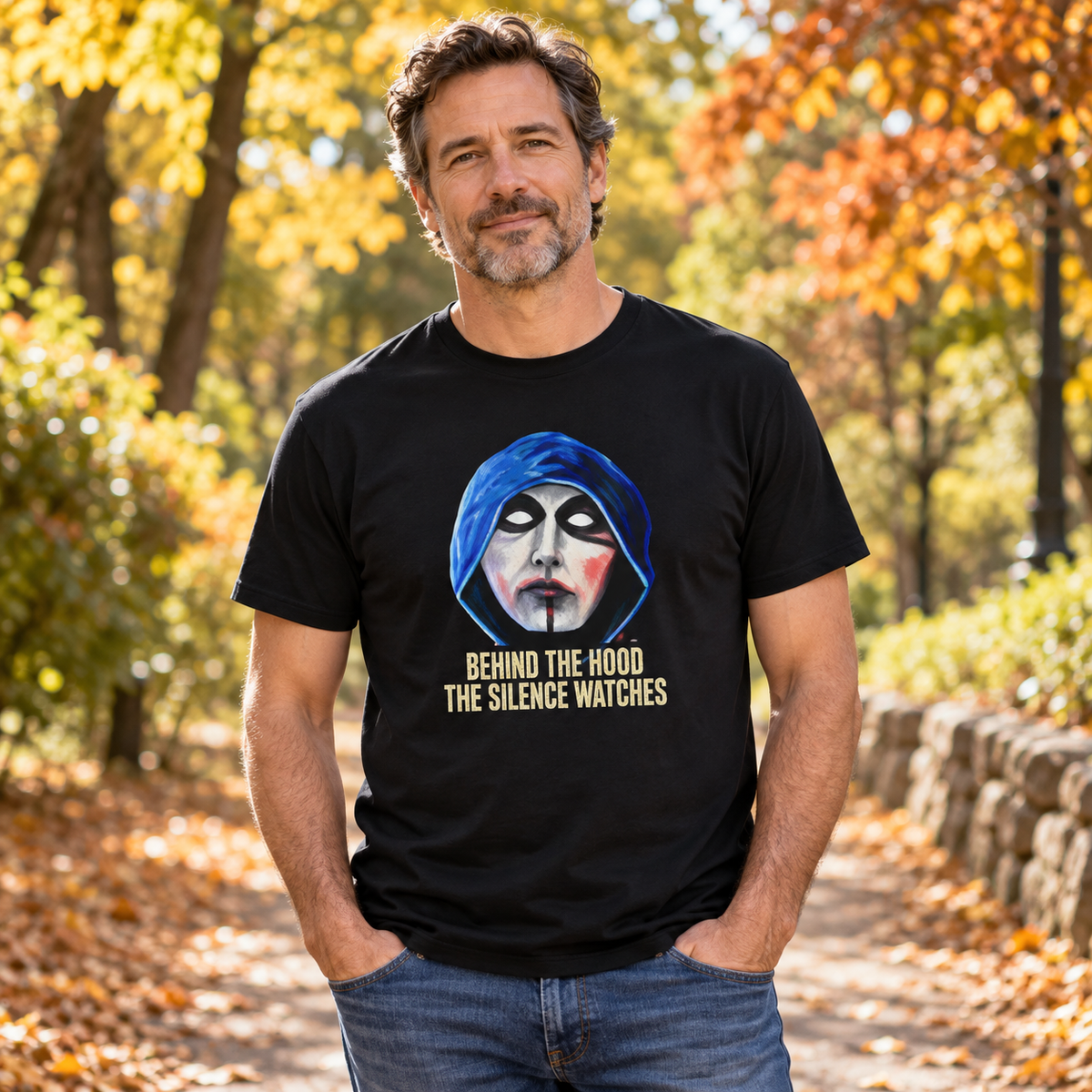 Behind The Hood Graphic Tee - Original Painted Dark Art T-Shirt