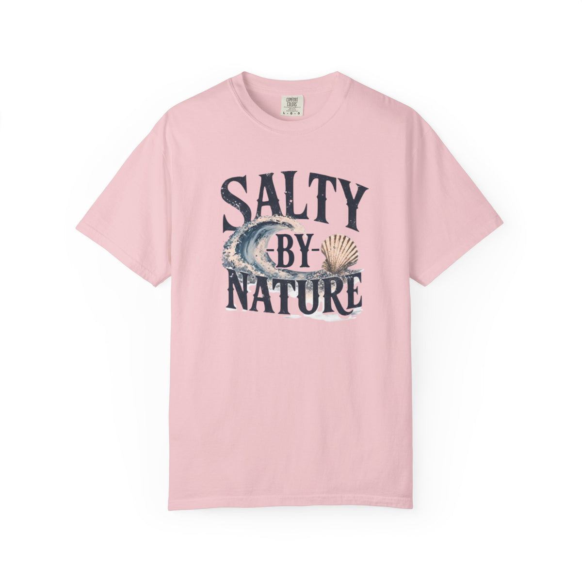 Salty By Nature T-Shirt | Vintage Ocean Wave & Seashell Beach Tee
