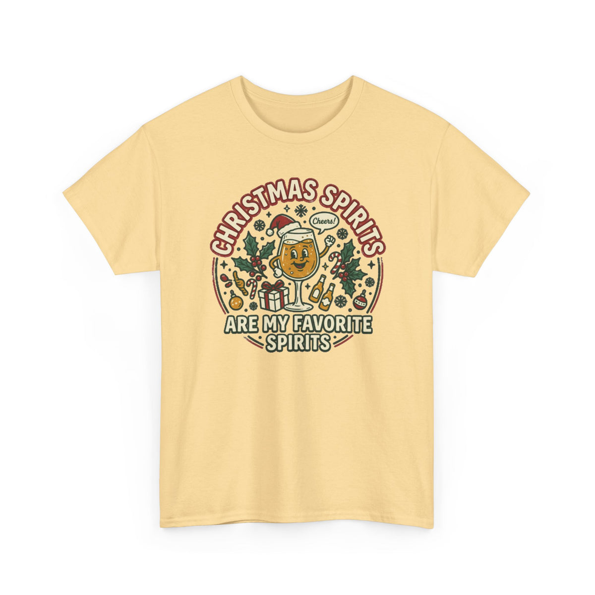 Christmas Spirits Are My Favorite Spirits T-Shirt | Funny Holiday Cocktail Shirt