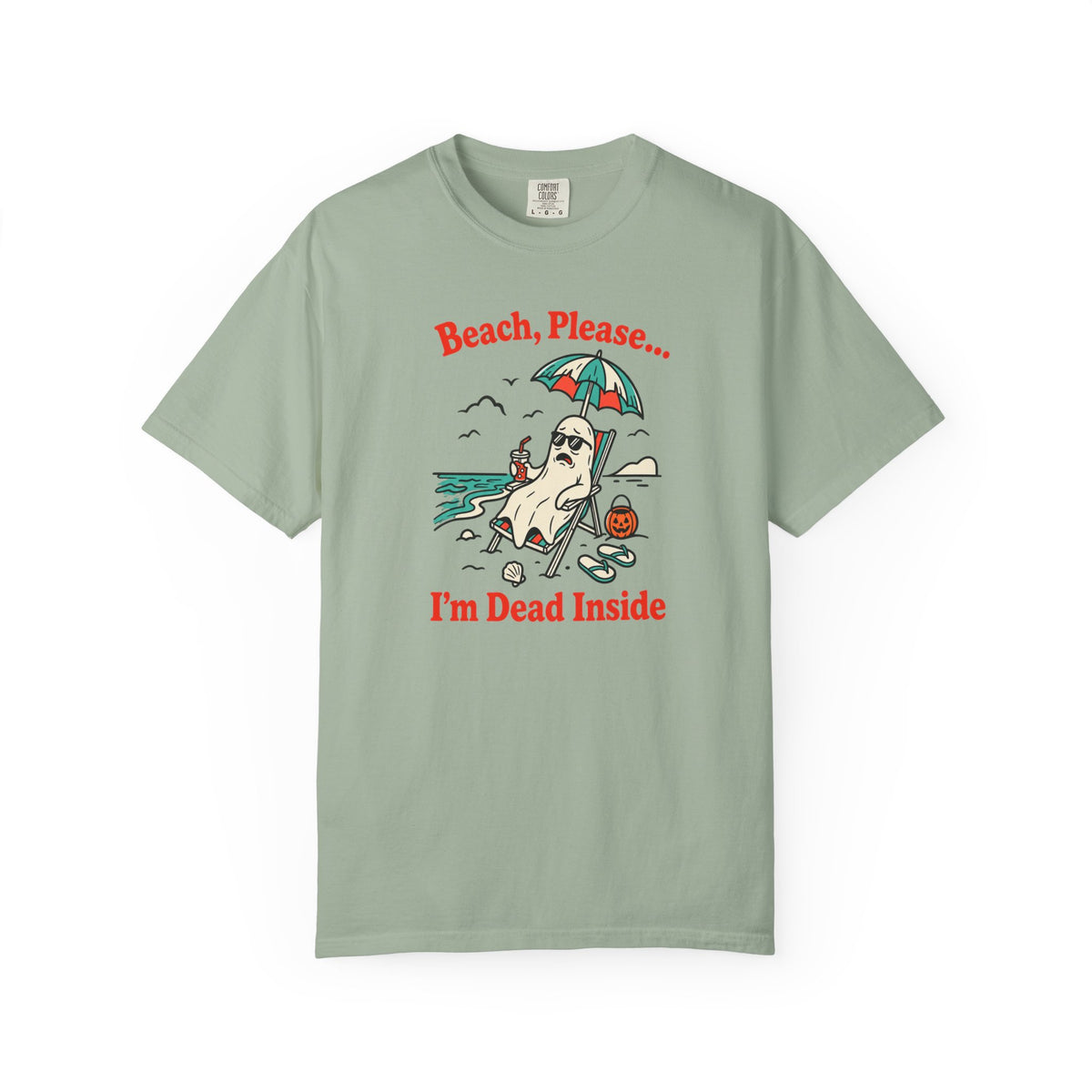 Beach Please I'm Dead Inside Shirt | Cute Ghost Beach Halloween T-Shirt