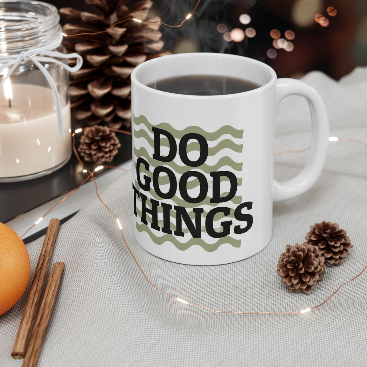 Do Good Things Coffee Mug | Retro Inspirational Ceramic Tea Cup