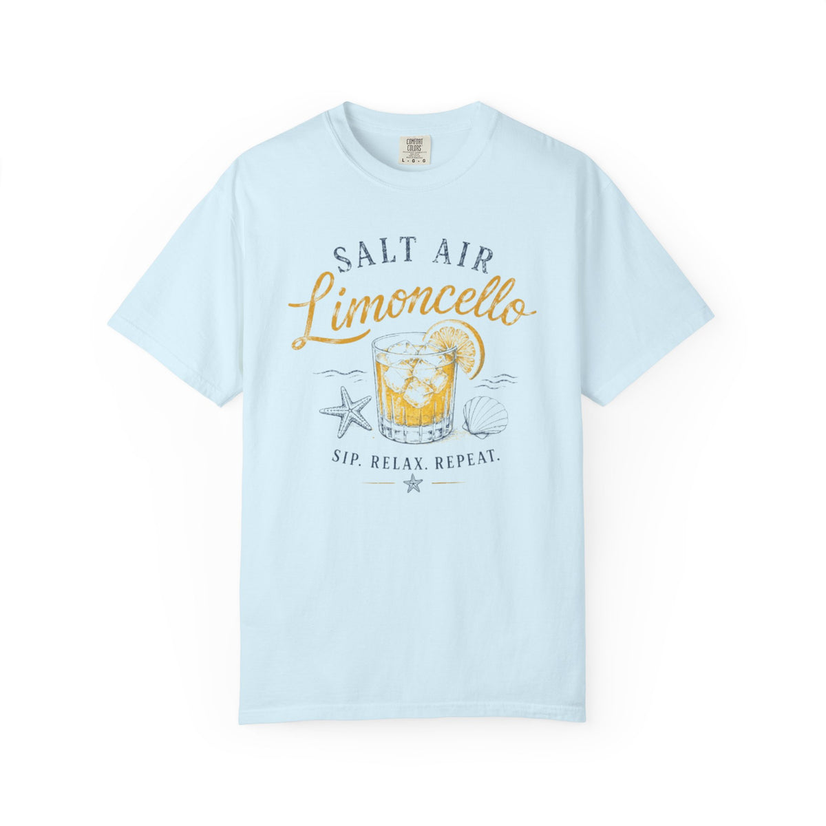 Salt Air Limoncello T-Shirt | Coastal Vacation Graphic Tee | Summer Cocktail Shirt | Italian Riviera Vibe Tee