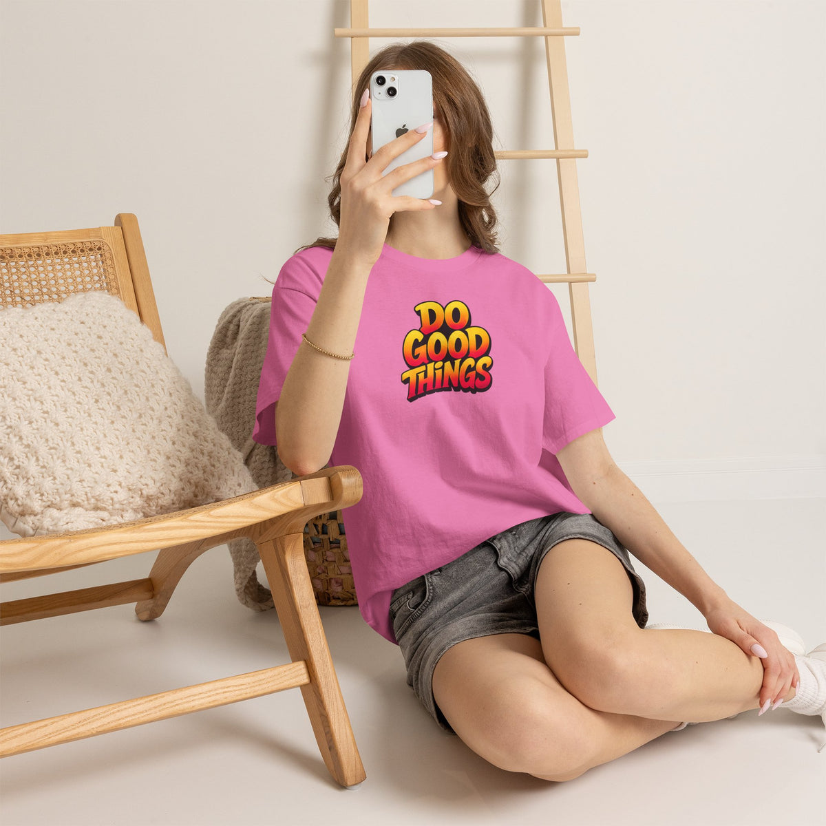 Do Good Things Graphic T-Shirt | Retro Warm Gradient Quote Tee