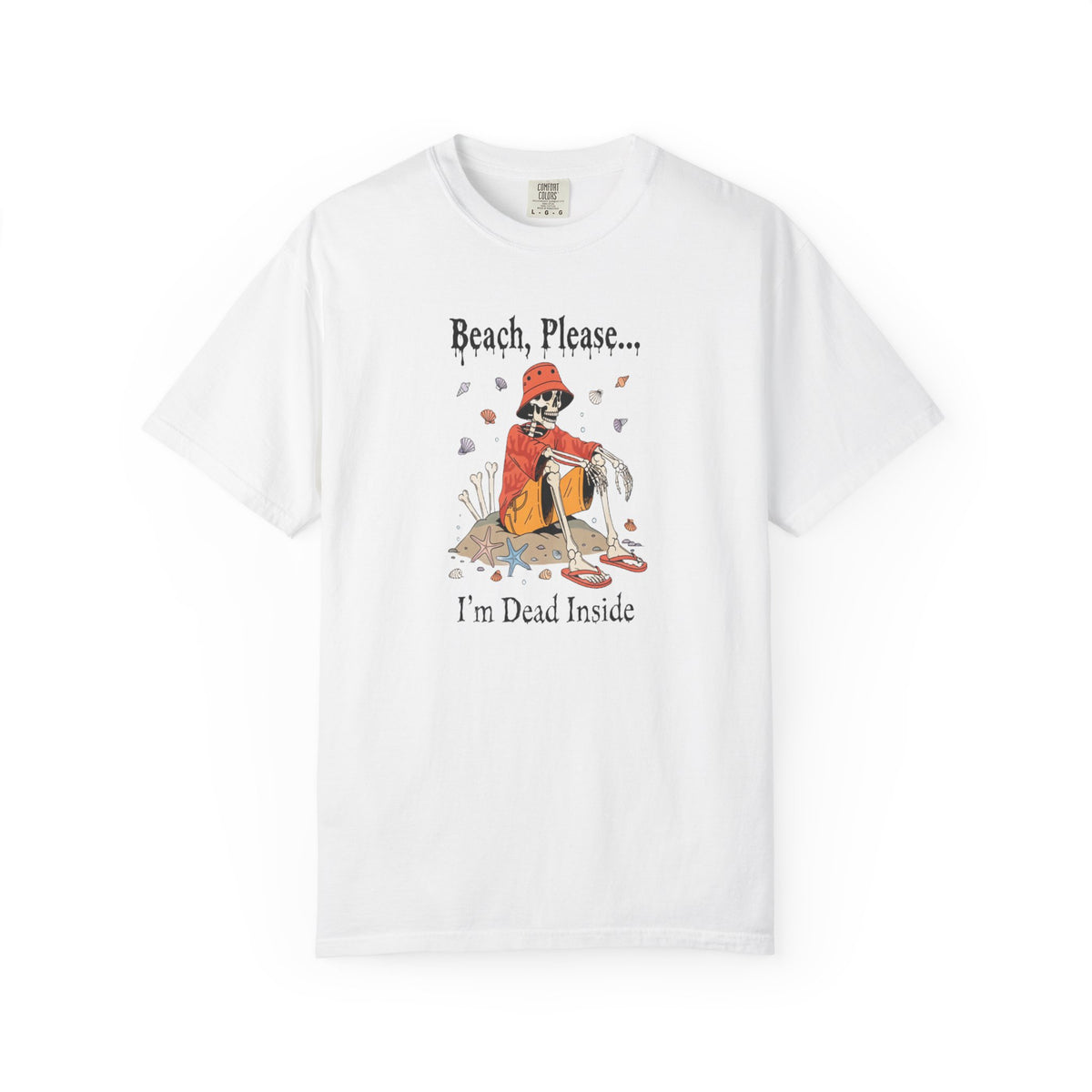 Beach Please I'm Dead Inside Shirt | Funny Skeleton Beach Halloween T-Shirt