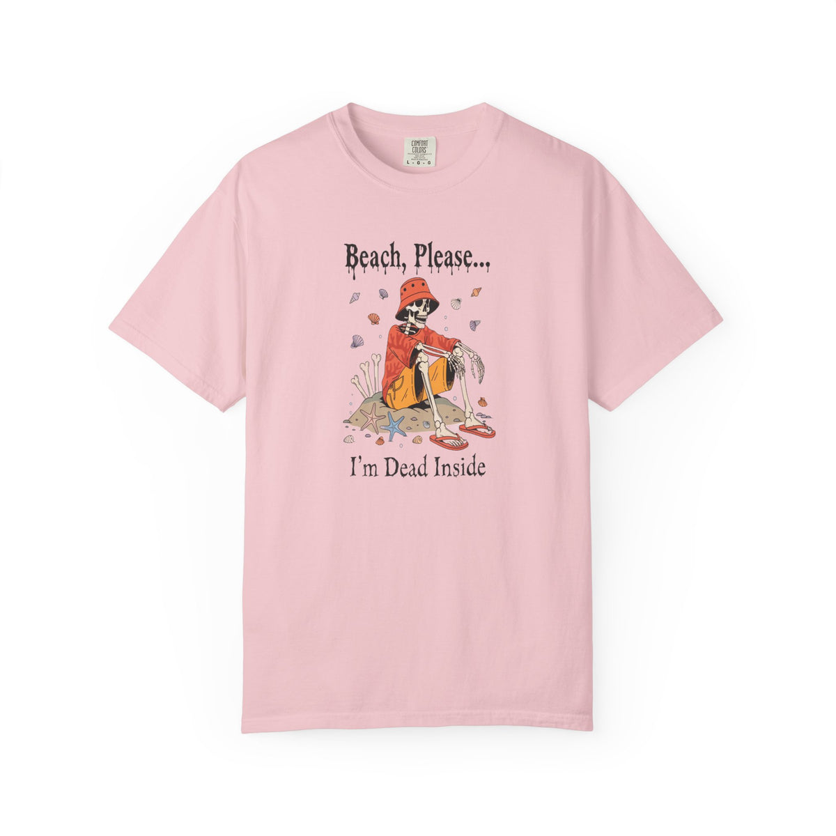 Beach Please I'm Dead Inside Shirt | Funny Skeleton Beach Halloween T-Shirt