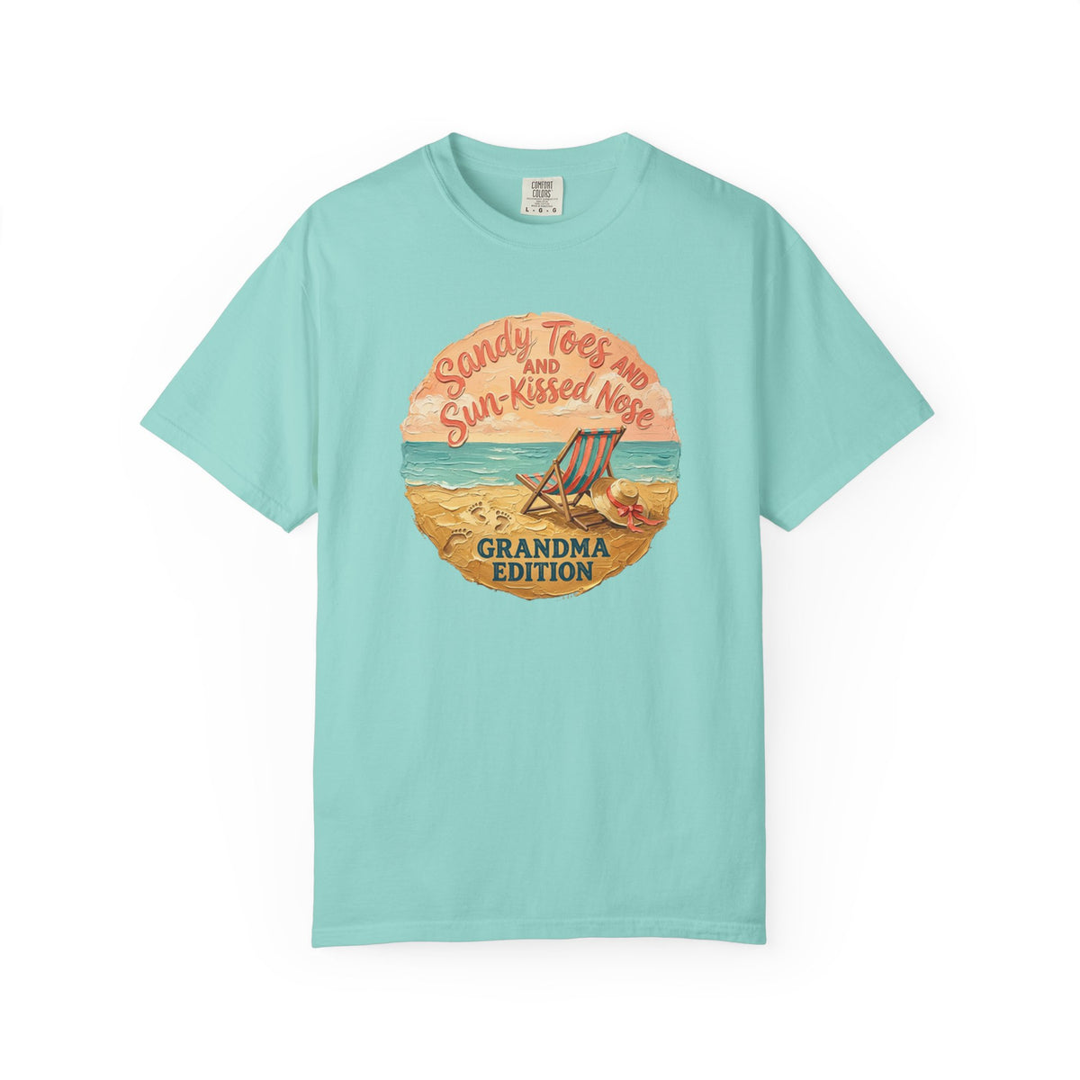 Grandma Edition Beach T-Shirt — "Sandy Toes and Sun-Kissed Nose" Vintage Coastal Tee