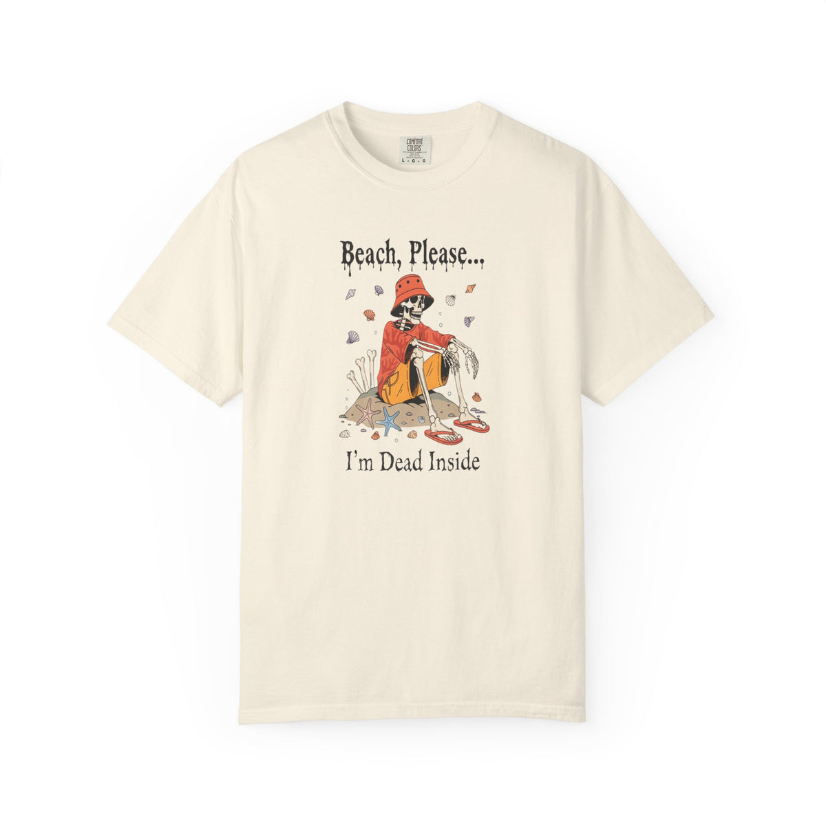 Beach Please I'm Dead Inside Shirt | Funny Skeleton Beach Halloween T-Shirt