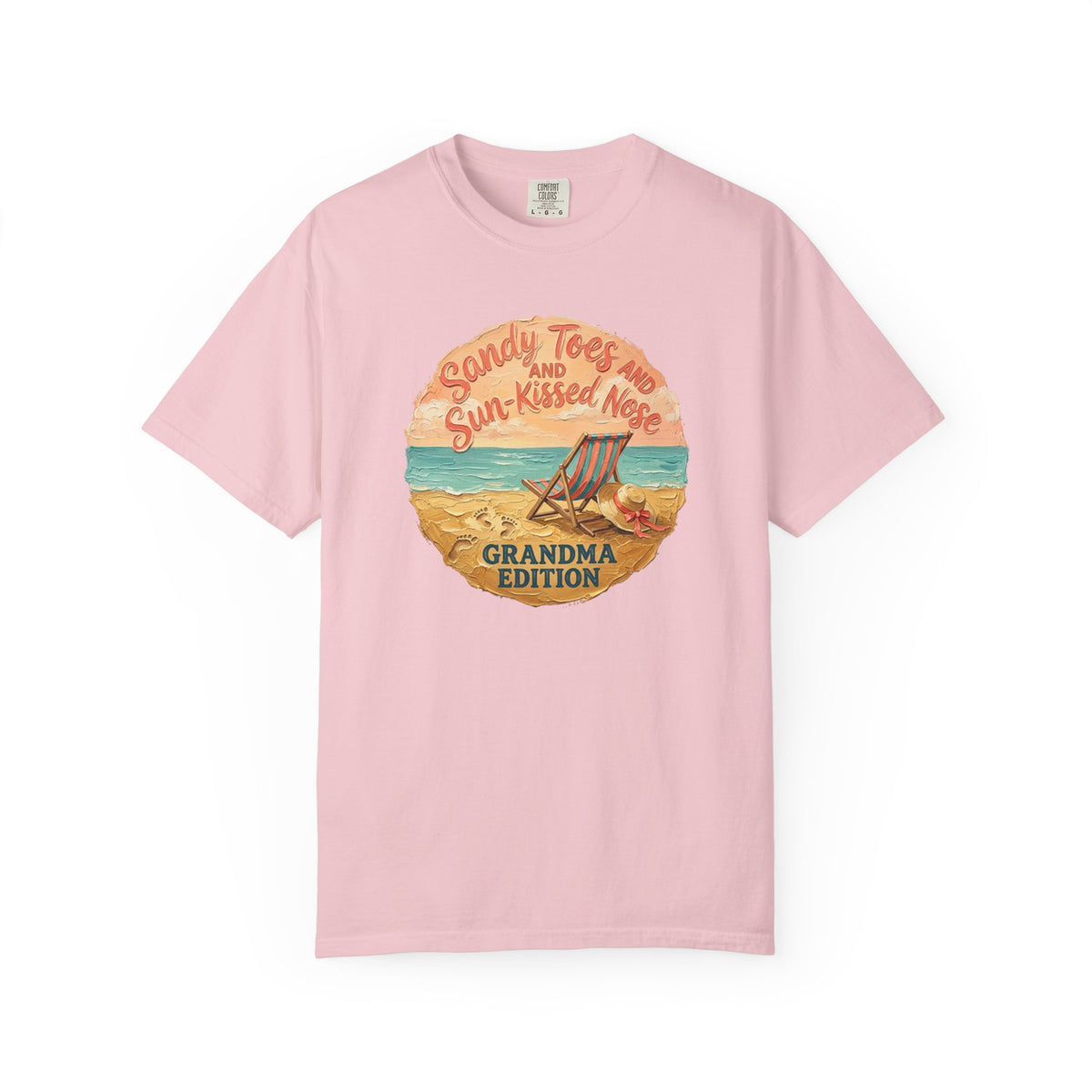 Grandma Edition Beach T-Shirt — "Sandy Toes and Sun-Kissed Nose" Vintage Coastal Tee