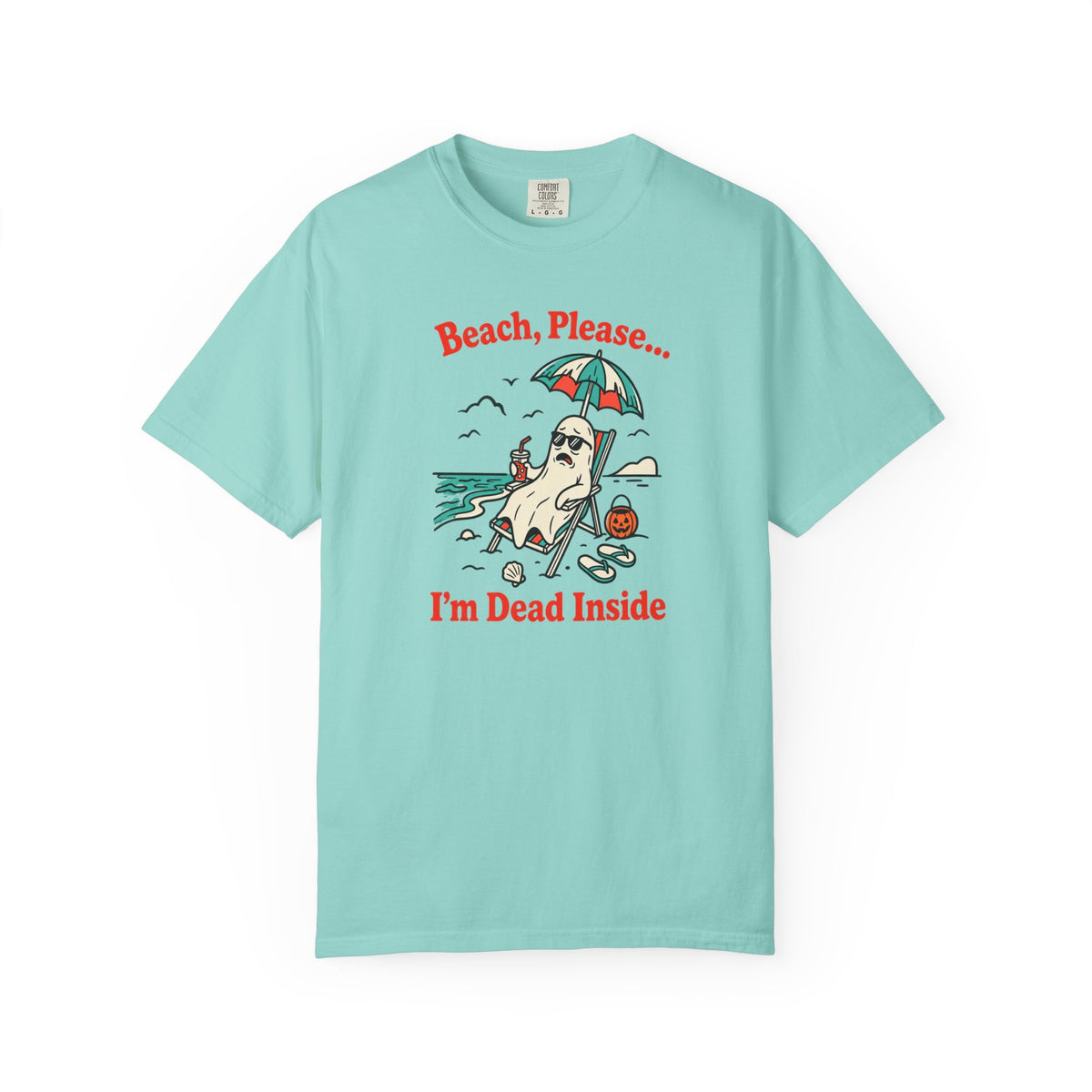 Beach Please I'm Dead Inside Shirt | Cute Ghost Beach Halloween T-Shirt