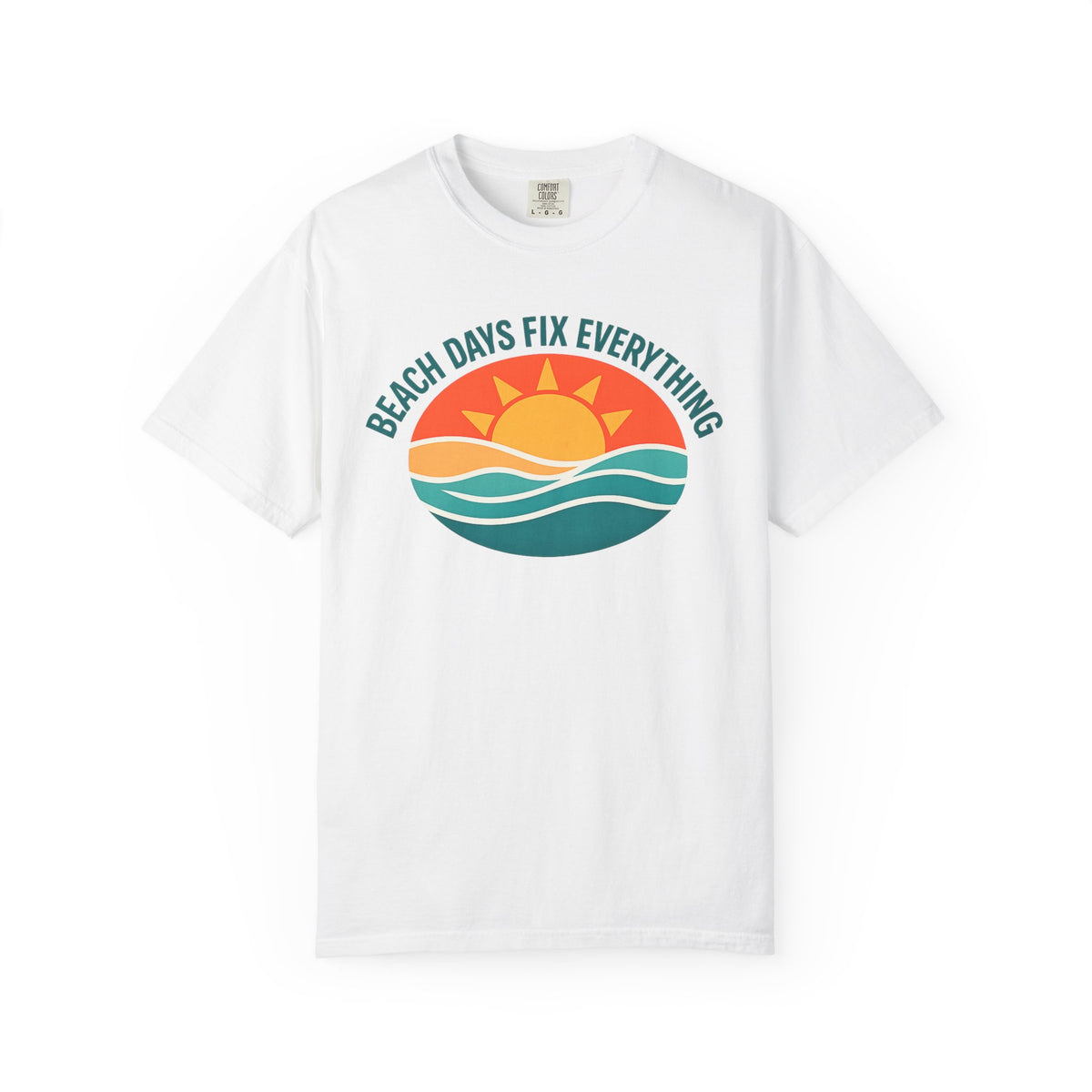 Beach Days Fix Everything T-Shirt | Retro Wave & Sun Graphic Tee | Ocean Vacation Shirt