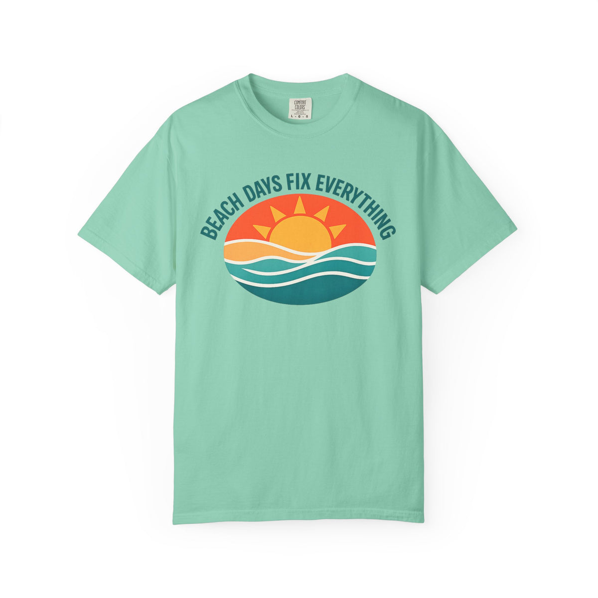 Beach Days Fix Everything T-Shirt | Retro Wave & Sun Graphic Tee | Ocean Vacation Shir