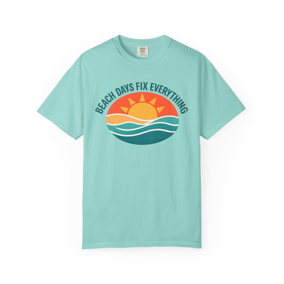Beach Days Fix Everything T-Shirt | Retro Wave & Sun Graphic Tee | Ocean Vacation Shir