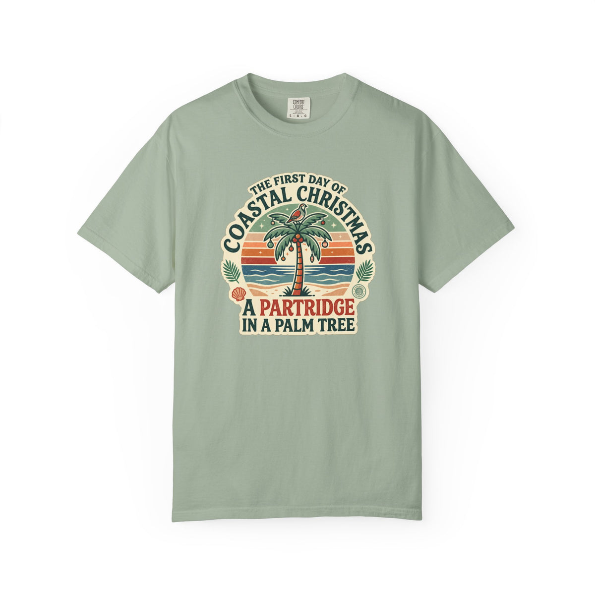 Partridge in a Palm Tree Coastal Christmas T-Shirt | Tropical Holiday Graphic Tee