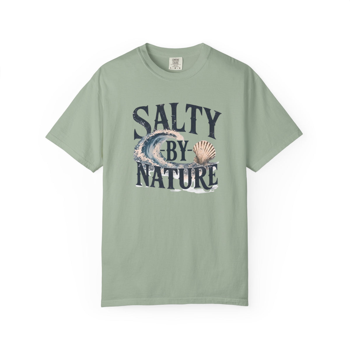 Salty By Nature T-Shirt | Vintage Ocean Wave & Seashell Beach Tee