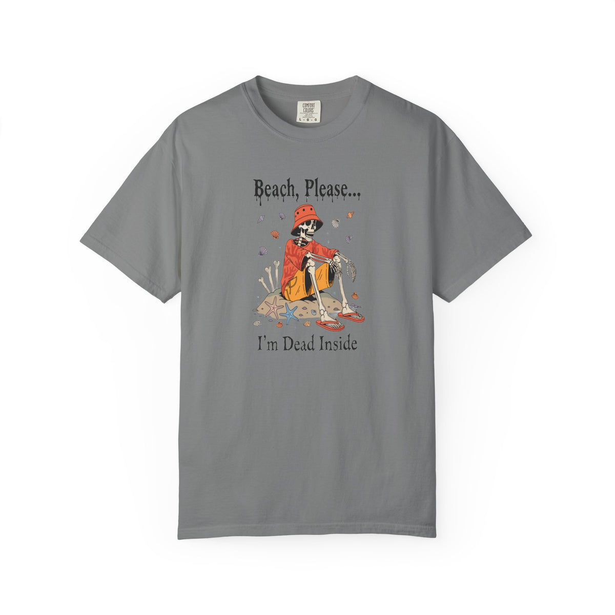 Beach Please I'm Dead Inside Shirt | Funny Skeleton Beach Halloween T-Shirt