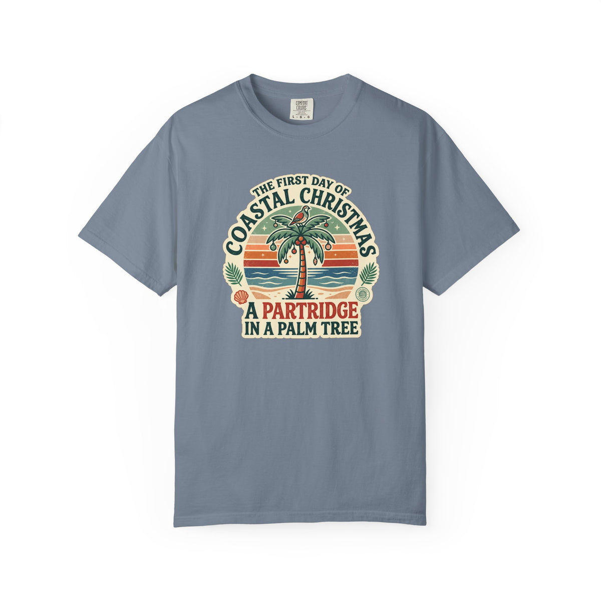 Partridge in a Palm Tree Coastal Christmas T-Shirt | Tropical Holiday Graphic Tee