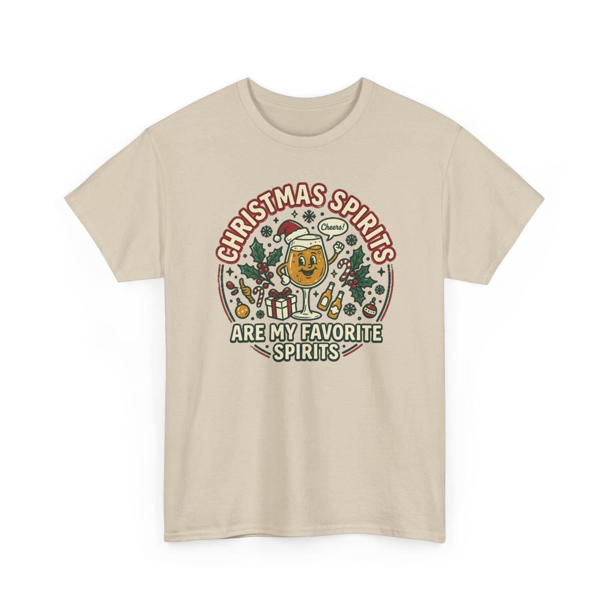 Christmas Spirits Are My Favorite Spirits T-Shirt | Funny Holiday Cocktail Shirt