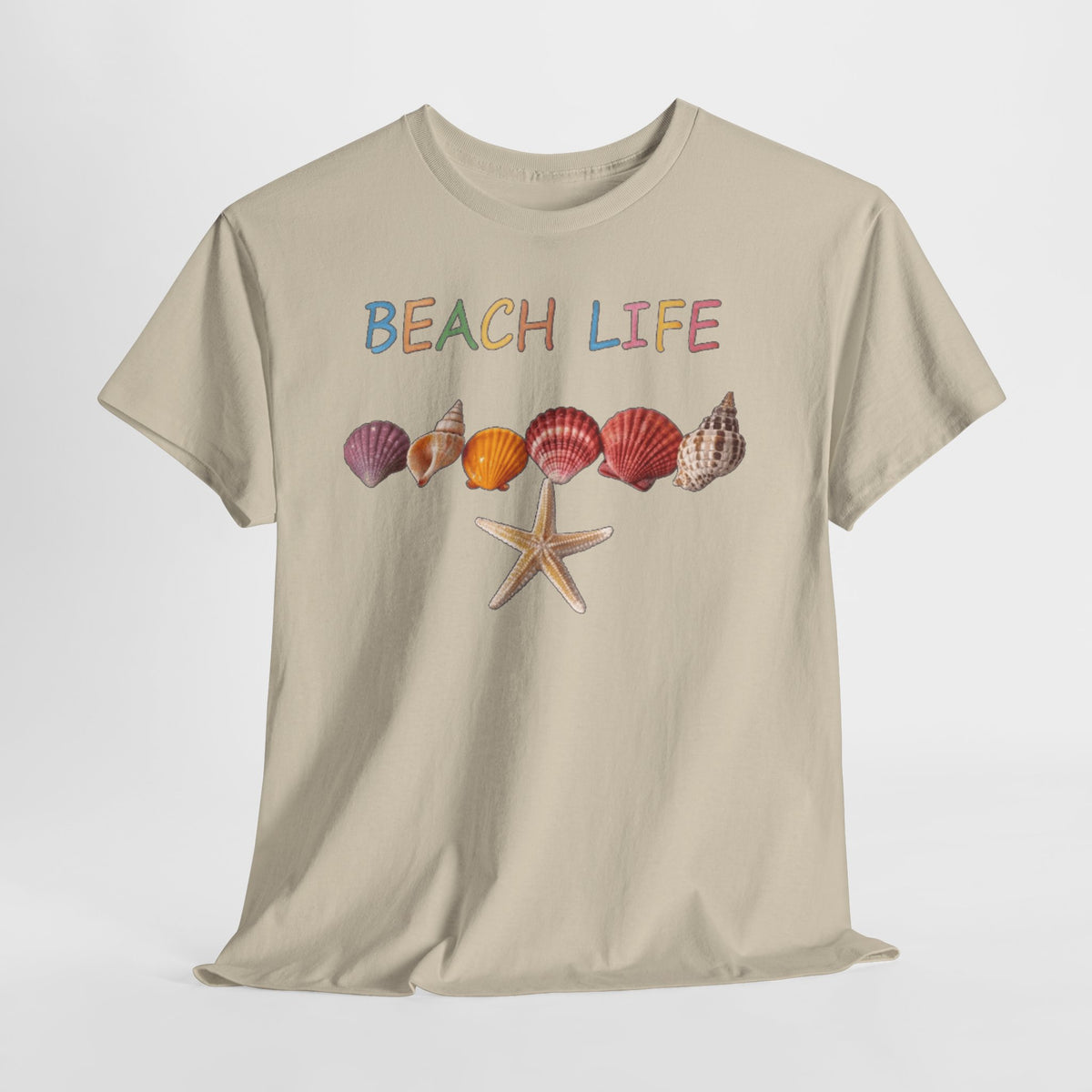 Beach Life Colorful Seashell Graphic T-Shirt | Tropical Ocean Vacation Tee