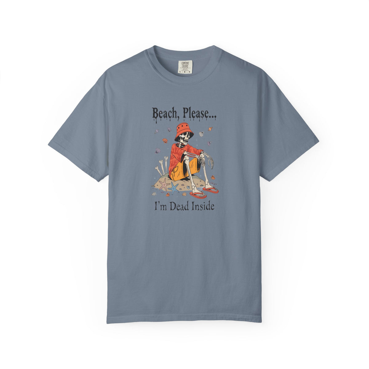 Beach Please I'm Dead Inside Shirt | Funny Skeleton Beach Halloween T-Shirt