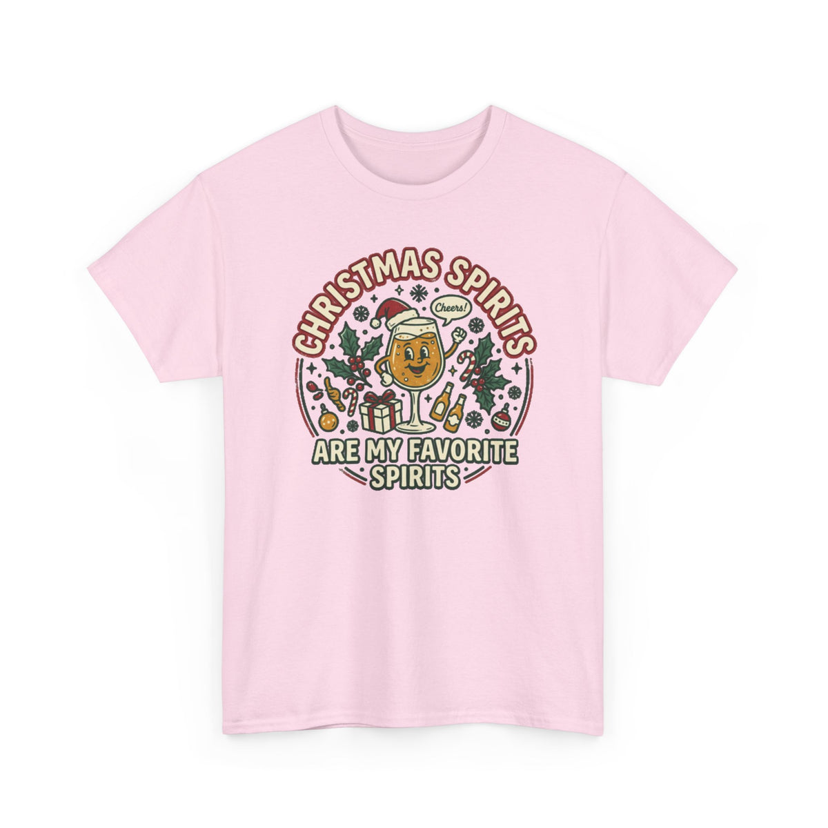 Christmas Spirits Are My Favorite Spirits T-Shirt | Funny Holiday Cocktail Shirt