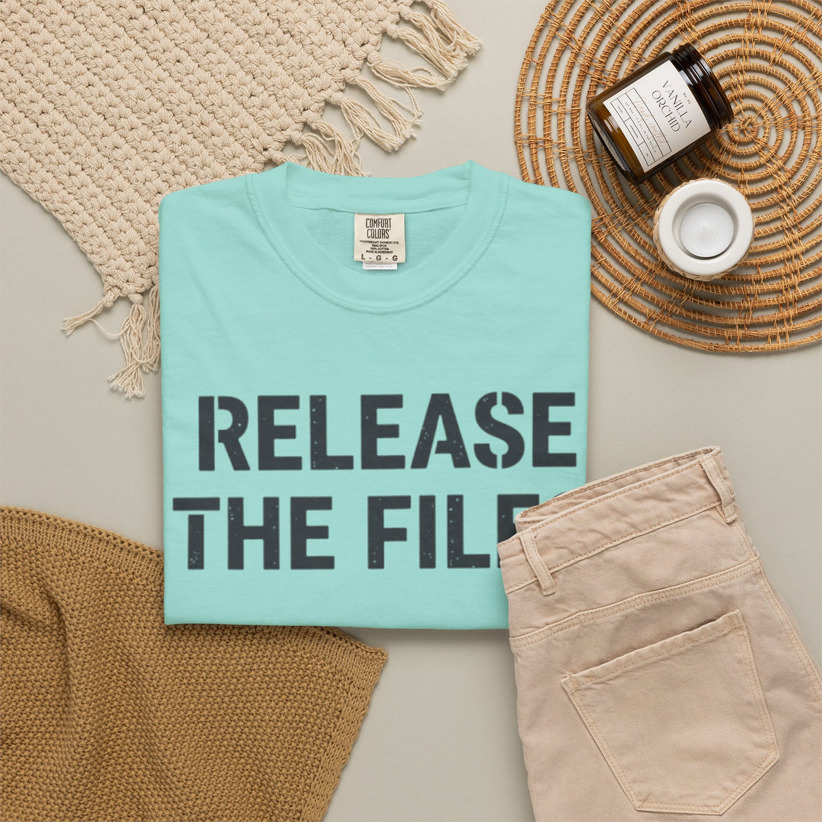 Release The Files T-Shirt | Minimalist Stencil Typography Graphic Tee