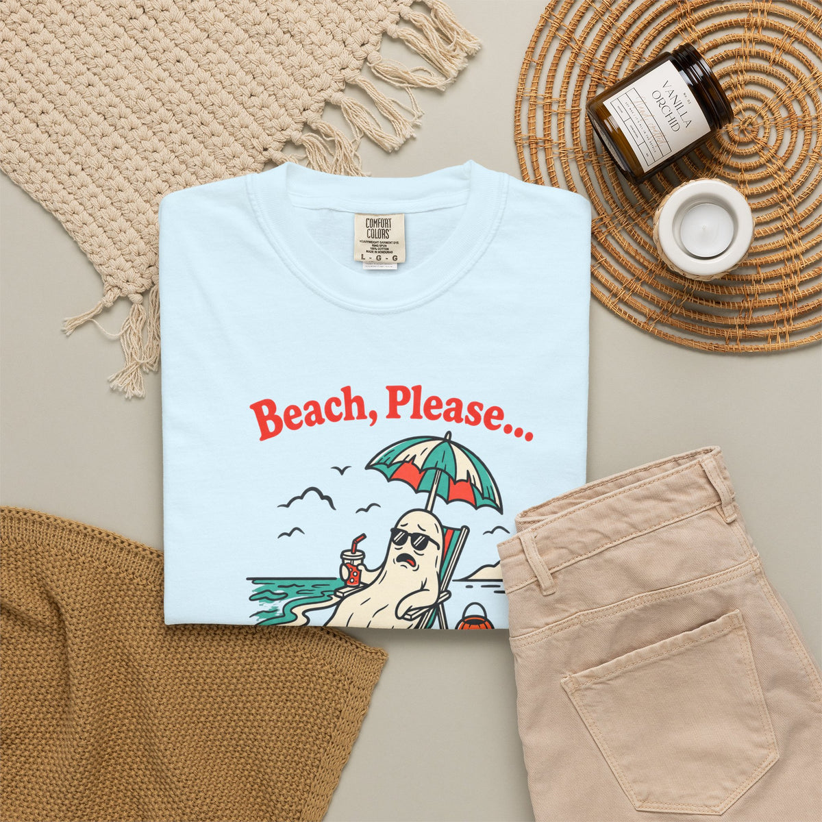 Beach Please I'm Dead Inside Shirt | Cute Ghost Beach Halloween T-Shirt