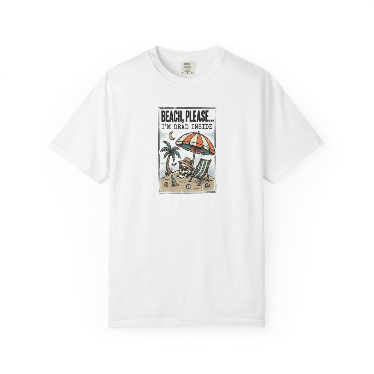 Beach Please I'm Dead Inside Shirt | Vintage Skull Beach Halloween T-Shirt