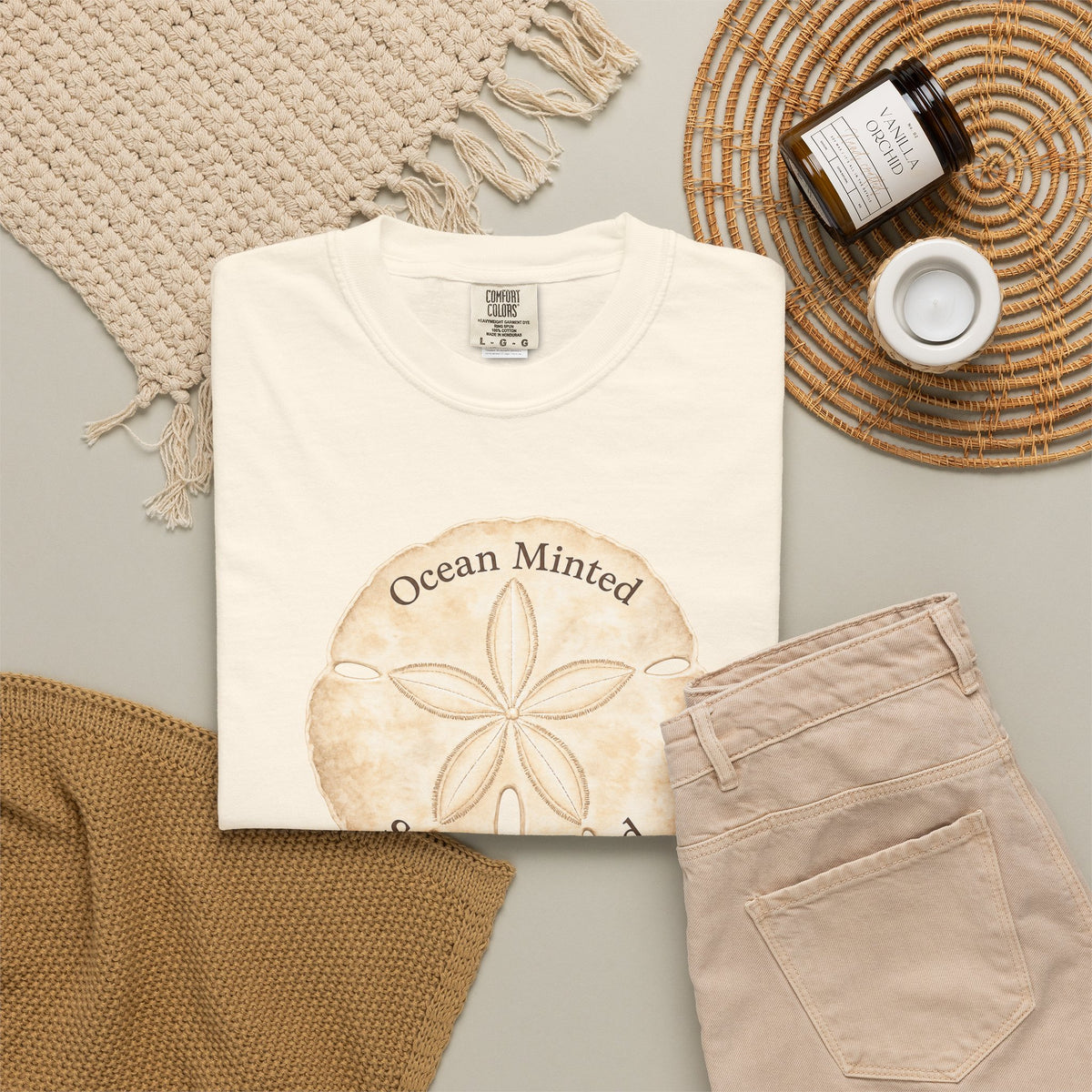 Ocean Minted Sun Approved Sand Dollar T-Shirt | Mint Green Coastal Graphic Tee