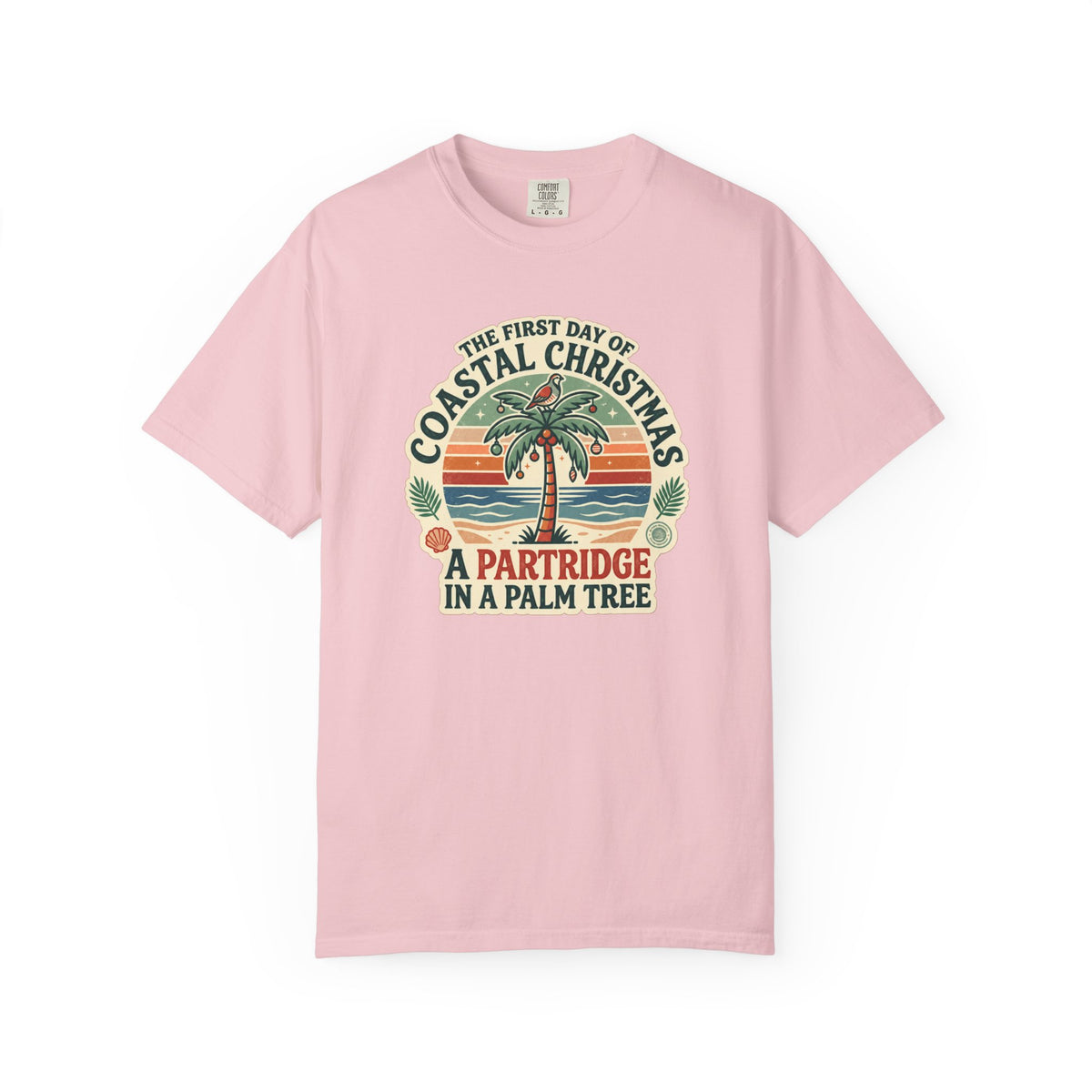 Partridge in a Palm Tree Coastal Christmas T-Shirt | Tropical Holiday Graphic Tee