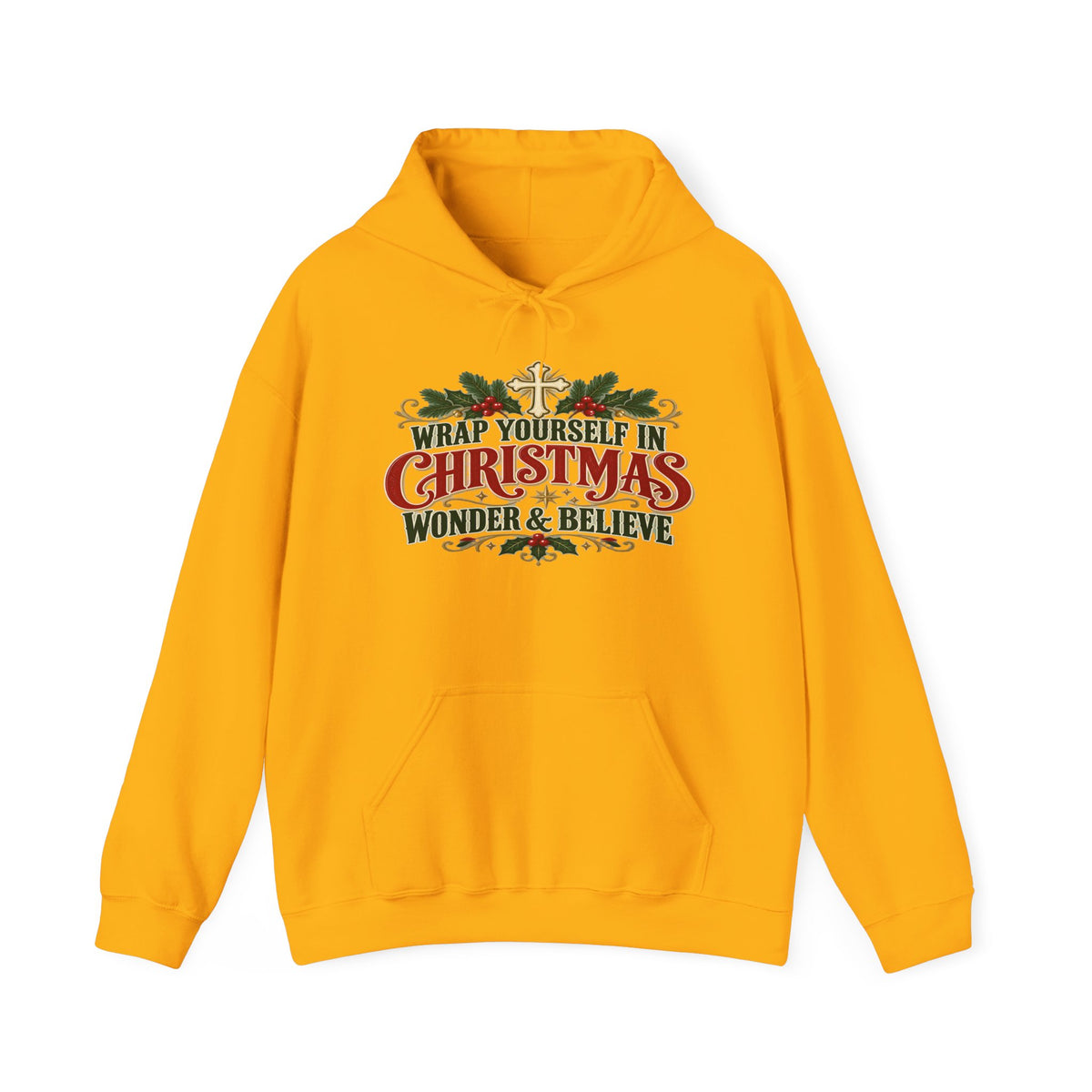 Wrap Yourself in Christmas Wonder & Believe Hoodie | Christian Holiday Sweatshirt